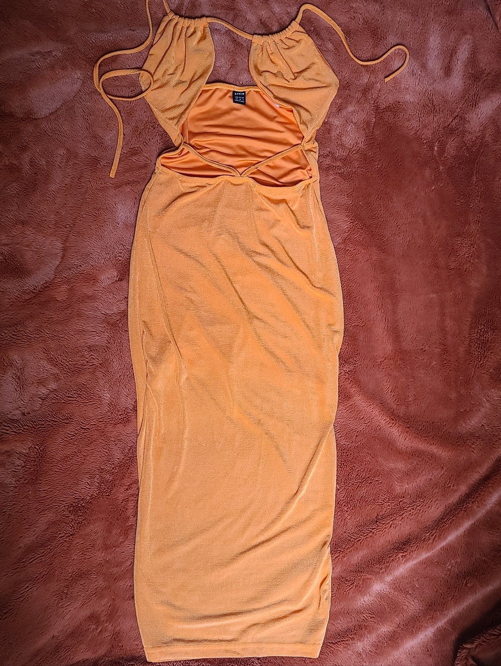 SHEIN Bright Orange Cut Out Sexy Bodycon Dress Size XS